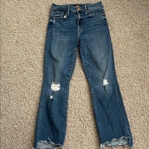 MOTHER insider crop Step Chew Distressed  Jeans Sz 26
